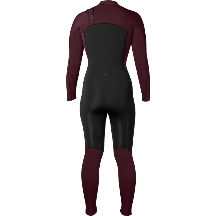 2024 Xcel Mujer Comp 5/4mm Chest Zip Neopreno WN54ZXC4W - Black / Wine